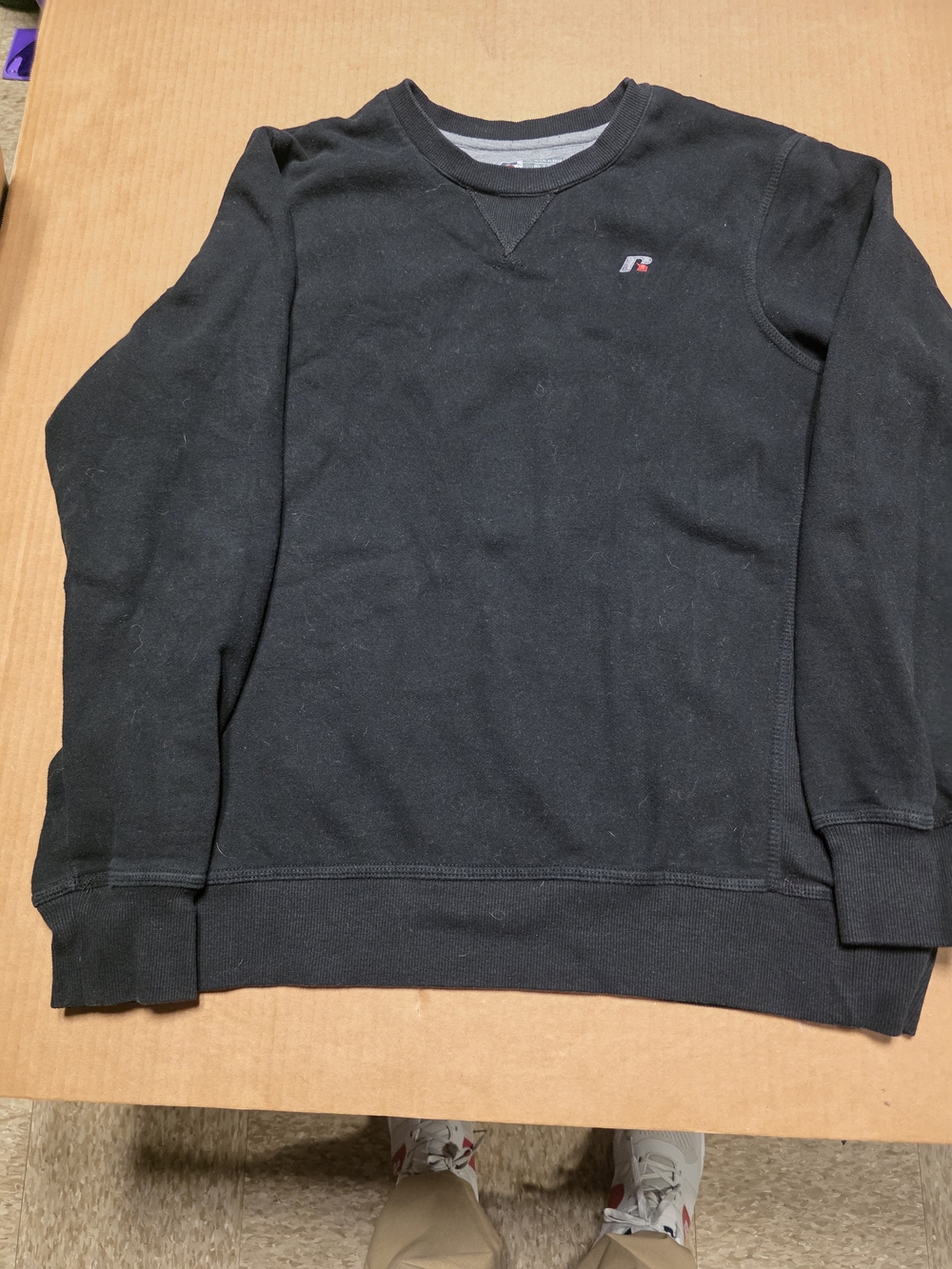 Russell Athletic Black Crewneck Pullover with Small Logo